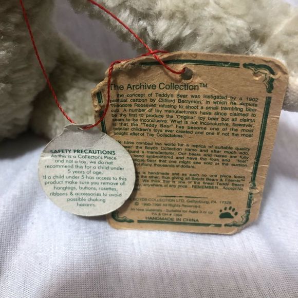 Vintage Boyd’s Bears Light Brown 11" Pink Hat Jointed Collectible Handmade - Picture 4 of 11